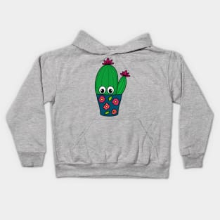 Cute Cactus Design #351: Pretty Cactus In Floral Pot Kids Hoodie